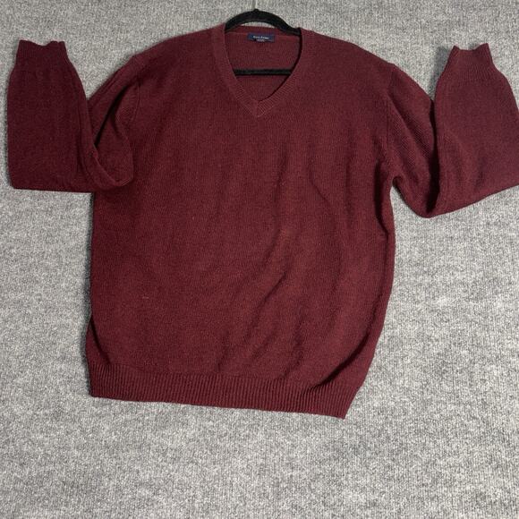 Club Room Sweater Men’s XL Burgundy Red Wool Blend Pullover Classic Warm - Picture 2 of 11